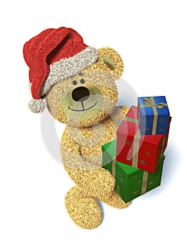 Nhi Bear with christmas-presents