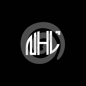 NHL letter logo design on BLACK background. NHL creative initials letter logo concept. NHL letter design