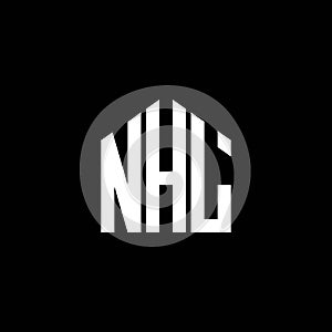 NHL letter logo design on BLACK background. NHL creative initials letter logo concept. NHL letter design.NHL letter logo design on