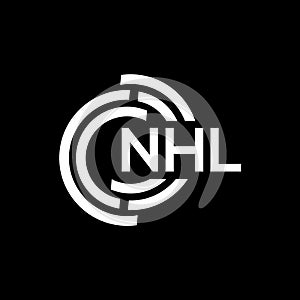 NHL letter logo design. NHL monogram initials letter logo concept. NHL letter design in black background photo