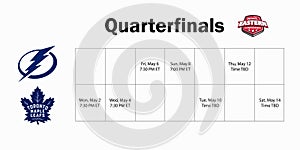 NHL. National hockey league. Stanley Cup playoffs 2022. Eastern conference, quarterfinals. Tampa bay lightning, Toronto maple