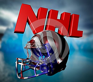 NHL text with helmet