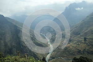 Nho Que river, at Ha Giang, mountain field in north Vietnam.