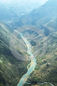 Nho Que river, at Ha Giang, mountain field in north Vietnam.