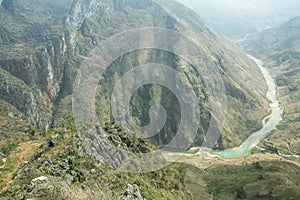 Nho Que river, at Ha Giang, mountain field in north Vietnam.