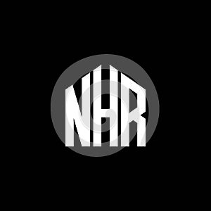 NHR letter logo design on BLACK background. NHR creative initials letter logo concept. NHR letter design
