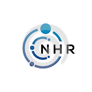 NHR letter technology logo design on white background. NHR creative initials letter IT logo concept. NHR letter design
