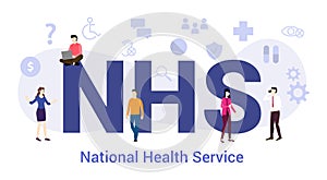 Nhs national health service concept with big word or text and team people with modern flat style -  photo