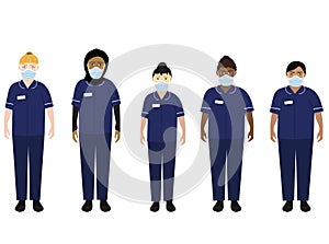 NHS nurses wearing face masks photo