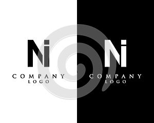 NI, IN initial letter logotype company logo modern design vector photo