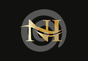 NI Logo Design for business and company identity. Creative NI letter with luxury concept photo