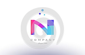 ni n i creative pink blue modern alphabet letter logo icon temp photo