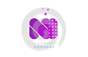 ni n i pink dots letter logo alphabet icon photo