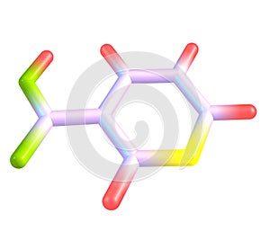 Niacin (B3) molecular structure on white background
