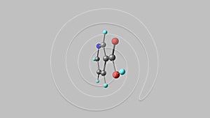 Niacin B3 molecule rotating video on grey