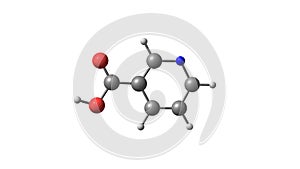 Niacin B3 molecule rotating video on white