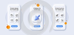 Niacin, Coronavirus spray and Coronavirus line icons pack. For web app. 3d phone mockups. Vector