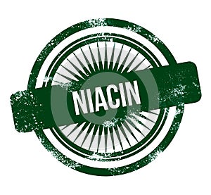 Niacin - green grunge stamp