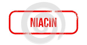Niacin - red grunge rubber, stamp