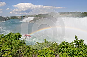 Niagara fall with raibow