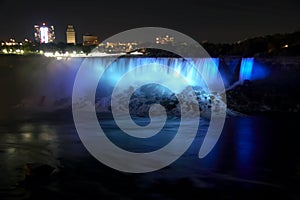 Niagara Falls - American Falls and Bridal Veil Falls by night