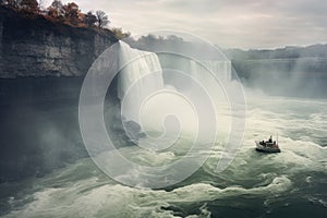 Niagara Falls in Autumn, Ontario, Canada. Niagara Falls is the largest waterfall in the world, Horseshoe Fall, Niagara Gorge, and