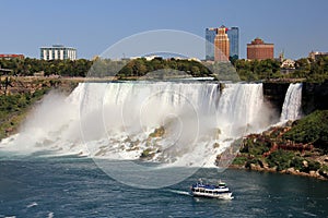 Niagara Falls, Bridal Veil fall on the US side, view from Canadian side