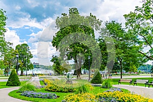 Niagara Falls, ON, Canada - August 31, 2022: Queen Victoria Park in Niagara Falls, ON, Canada. Queen Victoria Park, view