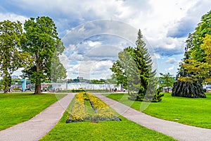 Niagara Falls, ON, Canada - August 31, 2022: Queen Victoria Park in Niagara Falls, ON, Canada. Queen Victoria Park, view