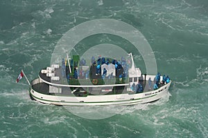 Maid of The Mist Tour Boat with Passengers onboard. May 21,2007 in Niagara Falls, ON, Canada