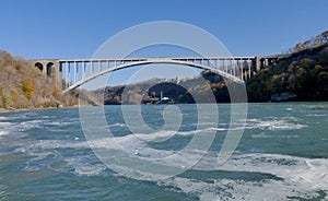 NIAGARA FALLS, CANADA - NOVEMBER 13th 2016: Rainbow bridge conne