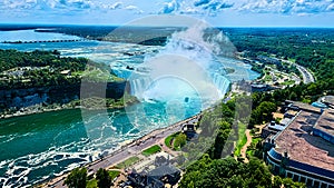 Niagara Falls Horseshoe falls view from Canada side from Skylon tower