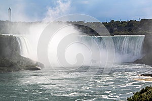 Niagara falls Horseshoe. Ontario. Canada. Beautiful waterfall background