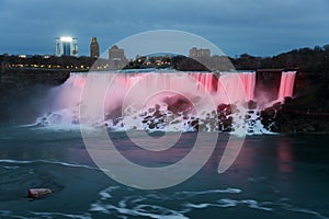 Niagara Falls Illuminated at Dusk