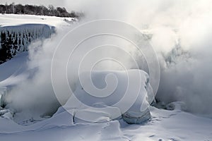 Niagara Falls mist in winter season