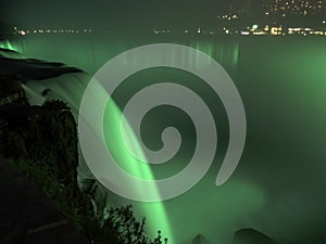 Niagara Falls night light. Long exposure - silk water