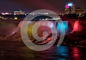 Niagara Falls Nighttime Panorama photo