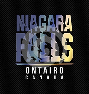 Niagara Falls ontairo canada design typography, vector design text illustration, poster, banner, flyer, postcard , sign, t shirt