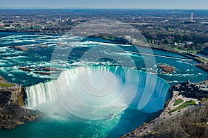 Niagara falls ontario canada falls with maid of the mist