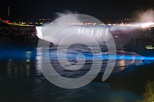 Niagara falls ontario canada horse shoe falls night photo