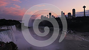 Niagara falls twilight skyline