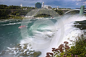 Niagara falls between United States of America and Canada from N