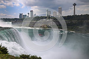 Niagara falls between United States of America and Canada from N