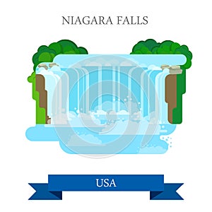Niagara Falls in United States / Canada. Flat cart