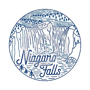 Niagara Falls vector design template.