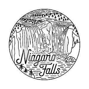 Niagara Falls vector design template.