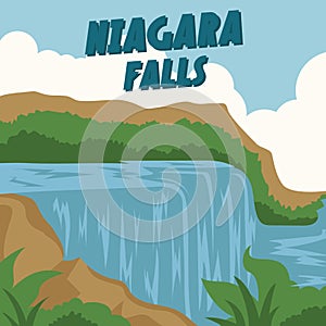 niagara falls. Vector illustration decorative design