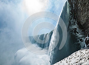 Niagara Falls Winter Side View with mist