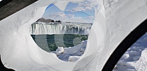 Niagara through an ice hole,   Canada