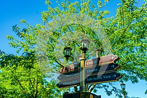 Niagara Park in Niagara Falls, ON, Canada, signs and directions. High quality photo